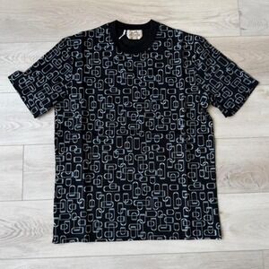 Hermès T-Shirt Black Size Medium Do Re Boucles Geometric Print